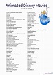 Free Disney Movies List of 400+ Films on Printable Checklists