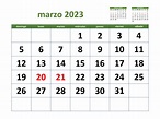Calendario Marzo 2023 Estilos - Docalendario