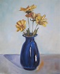 Still Life of Flowers in Blue Vase Painting by RB McGrath