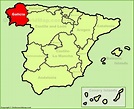 Galicia location on the Spain map - Ontheworldmap.com