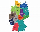 Germany region map - Germany regions map (Western Europe - Europe)