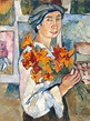 Natalja Gontscharowa - Selbstporträt mit gelben Lilien, 1907/08 ...