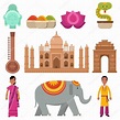 India collection set with traditional symbols of country, travel to ...