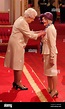 Eleanor Fazan receiving her Officer of the British Empire (OBE) medal ...