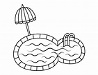 Printable Simple Swimming Pool Coloring Page