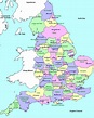 A Map Of English Counties | Map England Counties and Towns