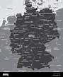 Mapa en blanco y negro de Alemania ilustración vectorial para su diseño ...