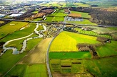 Luftbild Lippetal - Grasflächen- Strukturen einer Feld- Landschaft in ...