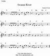 Easy Sheet Music For Beginners: Swanee River, free violin sheet music notes