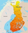 Mapa de ciudades de Finlandia - OrangeSmile.com