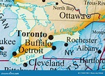 Map of Canada Focus on Toronto City and Ottawa Stock Image - Image of ...