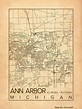 Ann Arbor City Map Print Poster Antique Vintage Aged Ann Arbor | Etsy