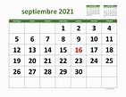 Calendario Septiembre 2021 de México | WikiDates.org