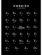 Swedish Alphabet Chart, Sweden Language Chart, Black Premium Matte ...