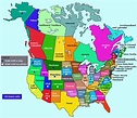 map of the united states and canadian provinces | USA States and Canada ...