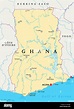 Ghana Mapa Político con capital, Accra, las fronteras nacionales, la ...