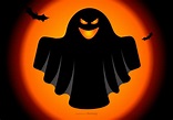 Spooky Halloween Ghost Illustration - Download Free Vector Art, Stock ...