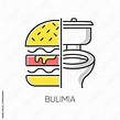 Bulimia color icon. Eating disorder. Depression and anxiety. Vomiting ...