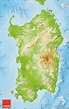 Physical Map of Sardegna
