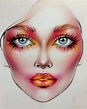 Artistic Editorial Face Chart Makeup Dibujos De Maquillaje | Makeup ...