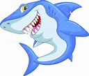 Divertidos dibujos animados de tiburones | Vector Premium