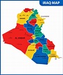 Iraq Map of Regions and Provinces - OrangeSmile.com