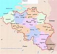 Bélgica Mapa de la Región | Mapa de la Geografía Regional de Ciudades ...