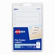 Avery File Folder Labels, Removable Adhesive, White, 1/3 Cut, 252 ...