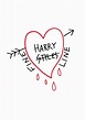 Fine Line Arrow Heart Print | Harry Styles Print | Harry styles tattoos ...