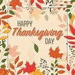 Happy Thanksgiving day card with floral elements 694138 Vector Art at ...