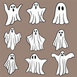 simplicidad halloween fantasma dibujo a mano alzada colección de diseño ...