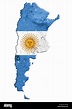 Mapa de Argentina con la bandera nacional. La República Argentina ...