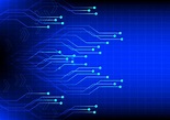 Fondo de tecnología digital abstracto electrónica azul | Vector Premium