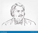 Honore De Balzac Vector Sketch Illustration Editorial Image ...