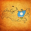 Sakha Republic on Administration Map of Russia Stock Photo - Image of ...