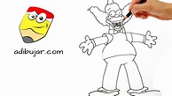 Cómo dibujar a Krusty el payaso (Simpsons) - How to draw Krusty the ...