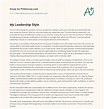 My Leadership Style Essay Example - PHDessay.com