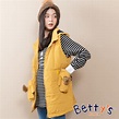 betty’s貝蒂思 連帽無袖鋪棉背心外套(黃色) | 長版 | Yahoo奇摩購物中心