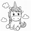 Unicornio Para Colorear PequeñO - desenhos para colorir ariel