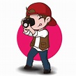 Personaje de dibujos animados lindo fotógrafo. | Vector Premium