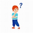 Little boy kid asking question flat style design vector illustration ...