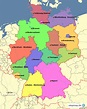 StepMap - die 16 Bundesländer - Landkarte für Deutschland
