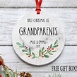 First Christmas as Grandparents Grandparents Gift | Etsy | Grandparents ...