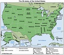 Map of the 50 states of the United States (USA)