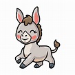 Dibujos animados de burro lindo bebé posando | Vector Premium