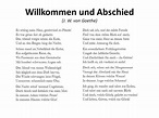 Gedicht Goethe Willkommen Und Abschied