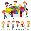 Children playing game together 300875 Vector Art at Vecteezy