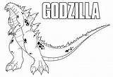 Godzilla Simple para colorear, imprimir e dibujar – Dibujos-Colorear.Com