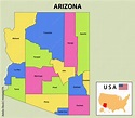 Arizona Map. State and district map of Arizona. Administrative and ...