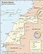 Kaart westelijke Sahara, land Kaart westelijke Sahara